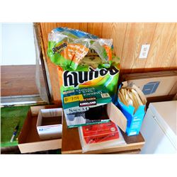 PAPER TOWELS, GARBAGE BAGS