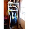 Image 1 : WHITE SHELVING UNIT WITH CLOTHING, HATS, TOQUES, ETC