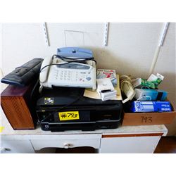 ACCORDIAN FILE, FAX MACHINE, POWER BAR, OFFICE SUPPLIES