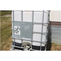 WHITE POLY TANK IN CAGE