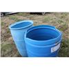 Image 1 : 2 OPEN BLUE PLASTIC BARRELS