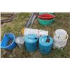 Image 1 : PAILS & BLUE WATER JUGS