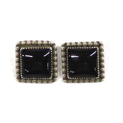 Navajo Sterling Onyx Earrings