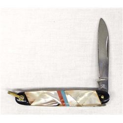Native American Zuni Inlay Pocket Knife