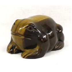 Carved Tiger's Eye Frog