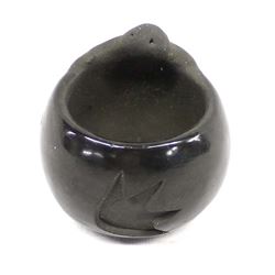 Santa Clara Carved Pottery Turtle Bowl by Bourdon