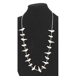 Navajo Sterling Shell Heishi Fetish Necklace