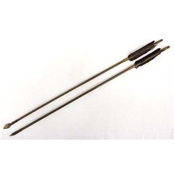 2 Hand Crafted Arrows with Carved Stone Tips