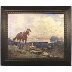 Original Cowboy Painting by Miles Jefferson