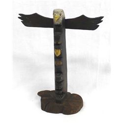 Vintage Native American Carved Wood Totem Pole
