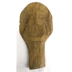 Primitive Carved Wood Human Head