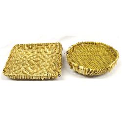 2 Native American Cherokee Sifter Baskets