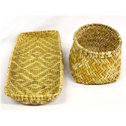 2 Native American Cherokee Sifter Baskets