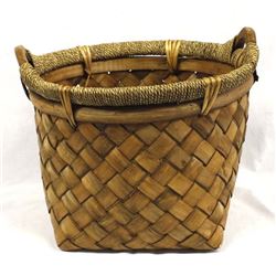 Large Asian Slat and Rope Basket