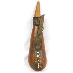 Vintage African Beaded Gourd Storage Jar