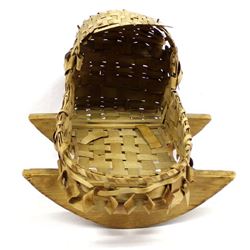 Antique Penobscot Basketry Doll Cradle