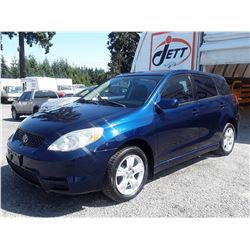 H4 --  2003 TOYOTA COROLLA MATRIX , Blue , 191427  KM's