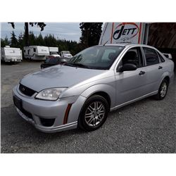 I2 --  2007 FORD FOCUS ZX4 , Silver , 233472  KM's