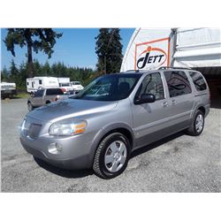 A12 --  2007 PONTIAC MONTANA SV6 , Silver , 130686  KM's "NO RESERVE"