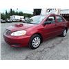 Image 1 : J3 --  2004 TOYOTA COROLLA CE , Red , 237273  KM's