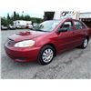 Image 1 : J3 --  2004 TOYOTA COROLLA CE , Red , 237273  KM's