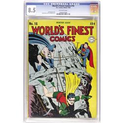 World's Finest Comics #16 (DC, 1944) CGC VF+ 8.5 Off-wh 