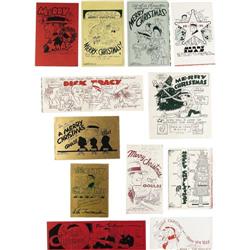 Chester Gould - Dick Tracy Christmas Card, Group of 12 