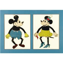 Mickey and Minnie Cut-out Cardboard String Puppets 