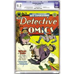 Detective Comics #74 (DC, 1943) CGC NM- 9.2 