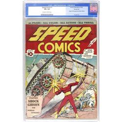 Speed Comics #1 Windy City pedigree (1939) VF+ 8.5 