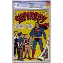 Superboy #1 Davis Crippen ("D" Copy) 1949 - CGC VF- 7.5 