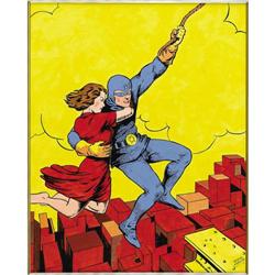 Edd Ashe - Blue Beetle #4 Cover Recreation Painting Art 