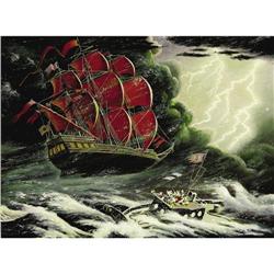 Carl Barks "Flying Dutchman" Oil Painting Original Art 