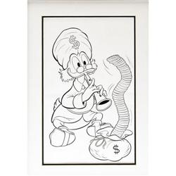 Carl Barks - Uncle Scrooge #19 Cover Recreation Art 