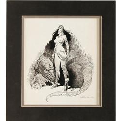 Boris Vallejo - "The Amazon's Pet" Fantasy Nude Illust. 