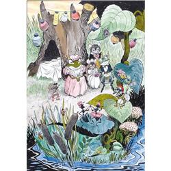 Mel Crawford - Hand Colored Frog Fairy Tale Art 