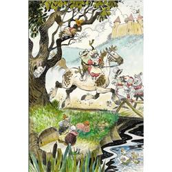 Mel Crawford - Hand Colored Frog Rider Fairy Tale Art 