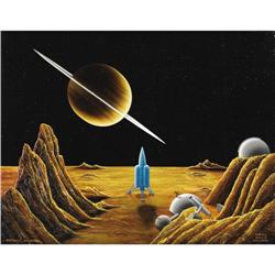 Morris Scott Dollens "Observatory Outpost on Rhea" Art 