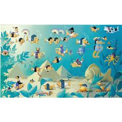 Stuart Moskowitz - "Egyptian Fish" Painting Original Ar 