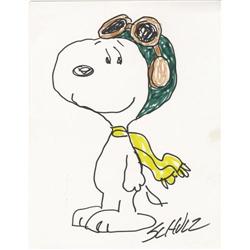 Charles Schulz - Snoopy as the Flying Ace Sketch Art 