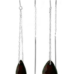 Genuine 6 ctw Garnet Earrings 14KT White Gold - REF-21M9T