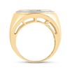 Image 3 : 1/2 CTW Mens Round Diamond Circle Frame Cluster Ring 10kt Yellow Gold - REF-57W3F