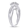 Image 3 : 1/6 CTW Round Diamond Flower Cluster Ring 10kt White Gold - REF-19N2Y