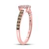 Image 3 : 1/3 CTW Round Brown Diamond Heart Ring 10kt Rose Gold - REF-20T3K