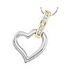 Image 1 : 1/20 CTW Round Diamond Heart Pendant 10kt Two-tone Gold - REF-7R8H