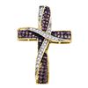 Image 1 : 1/2 CTW Round Brown Diamond Cross Pendant 10kt Yellow Gold - REF-30T3K