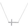 Image 1 : 1/10 CTW Round Diamond Horizontal Cross Pendant 10kt White Gold - REF-11A9N