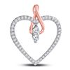 Image 1 : 1/4 CTW Round Diamond Heart Pendant 14kt Two-tone Gold - REF-21M5A