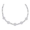 Image 1 : 2 CTW Round Diamond Infinity Flower Cluster Necklace 14kt White Gold - REF-311R9H