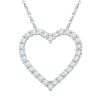 Image 1 : 1/4 CTW Round Diamond Heart Pendant 10kt White Gold - REF-16R8H